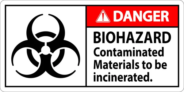 Etiqueta Peligro Biológico Materiales Contaminados Por Peligro Biológico Que Deben — Vector de stock