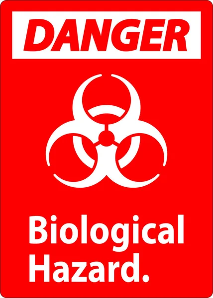 危険ラベル 生物学的危険性白背景 — ストックベクタ
