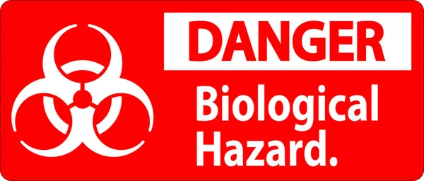 Veszélyességi Címke Biológiai Veszély Fehér Alapon — Stock Vector