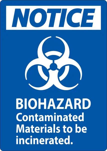 Etiqueta Aviso Peligro Biológico Materiales Contaminados Por Peligro Biológico Que — Vector de stock