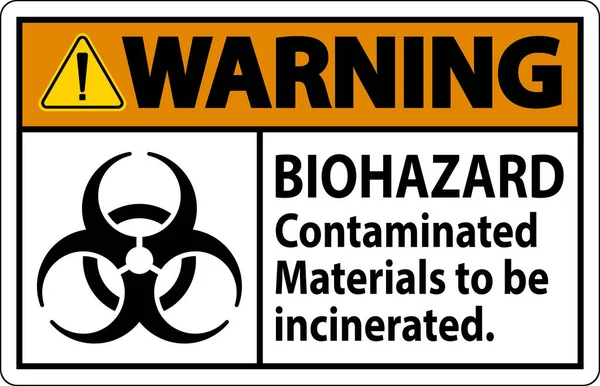 Etiqueta Advertencia Peligro Biológico Materiales Contaminados Por Peligro Biológico Que — Vector de stock