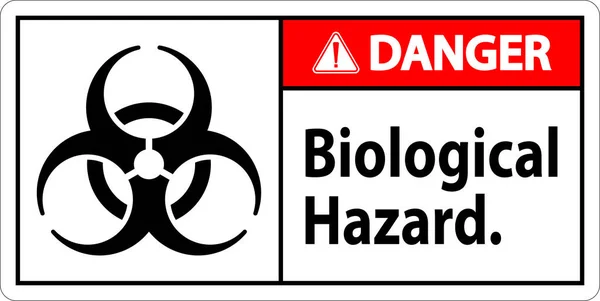 Veszélyességi Címke Biológiai Veszély Fehér Alapon — Stock Vector