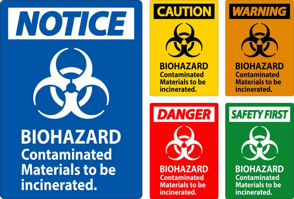 Biológiai Veszélyre Figyelmeztető Címke Égetendő Biológiai Veszélyre Veszélyes Szennyezett Anyagok — Stock Vector
