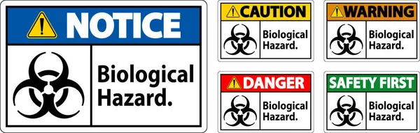 Varovné Označení Biologické Nebezpečí Bílém Pozadí — Stockový vektor
