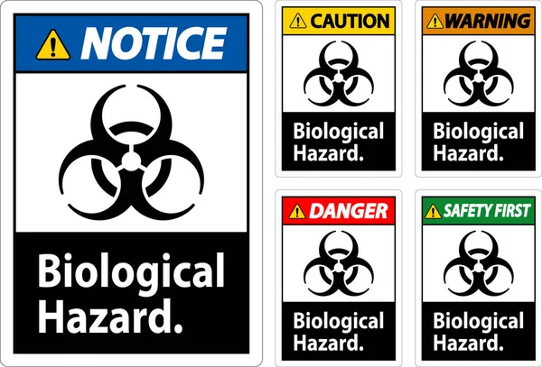 Varovné Označení Biologické Nebezpečí Bílém Pozadí — Stockový vektor