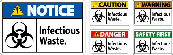 Warnschild Für Infektiöse Abfälle — Stockvektor