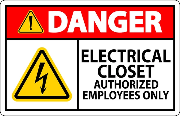 Gefahrenschild Elektroschrank Nur Autorisierte Mitarbeiter — Stockvektor