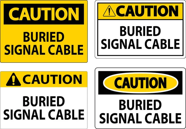 注意サイン 埋められた信号ケーブルの印 — ストックベクタ