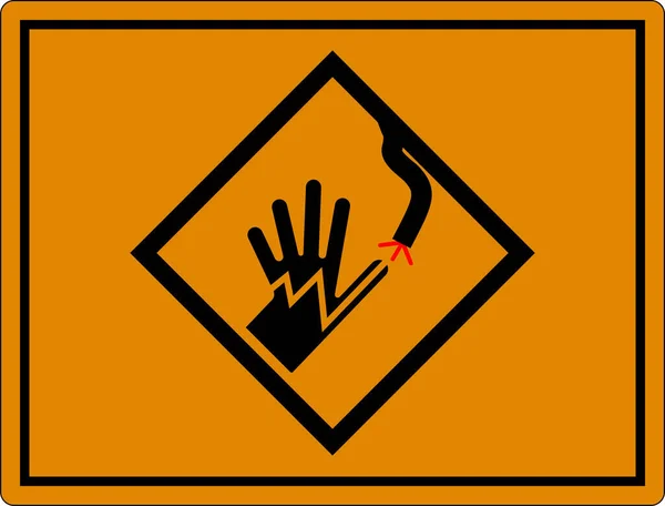 Високовольтний Попереджувальний Знак Електричний Символ Рука Шок — стоковий вектор