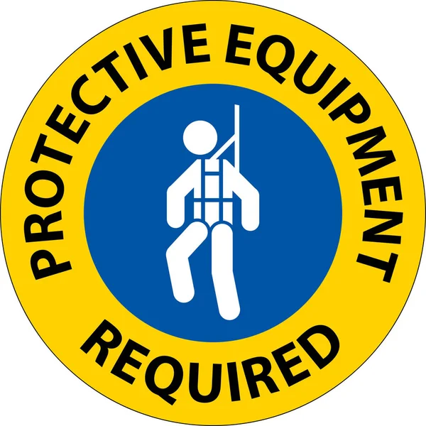 Floor Sign Protective Equipment Required — 图库矢量图片