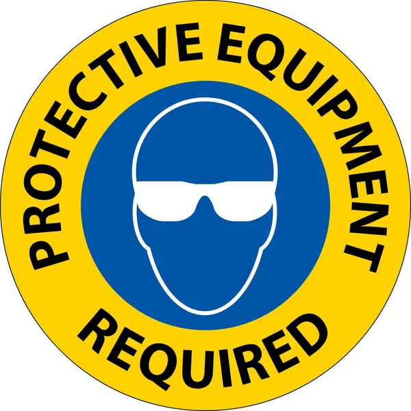 Floor Sign Protective Equipment Required — Vetor de Stock