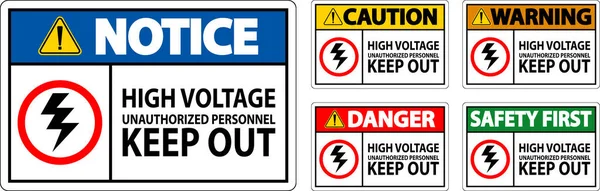 Danger Sign High Voltage Unauthorized Personnel Keep Out — Stock Vector