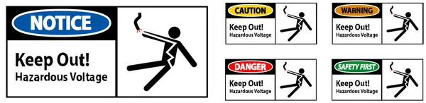 Danger Sign Keep Out Опасное Напряжение — стоковый вектор
