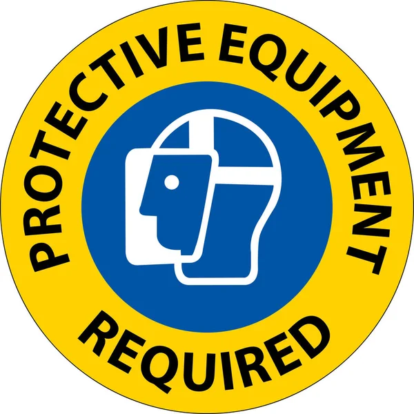Floor Sign Protective Equipment Required — Vector de stock