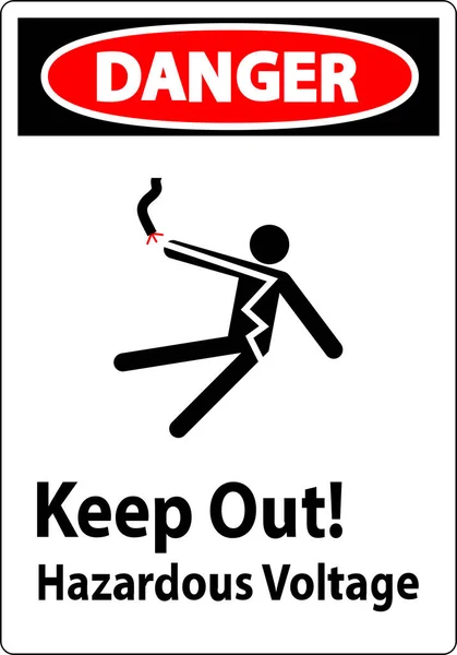 Danger Sign Restez Écart Tension Dangereuse — Image vectorielle
