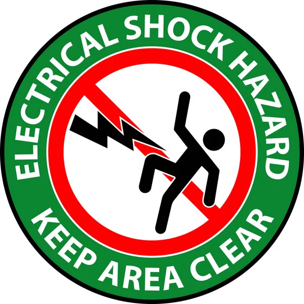 Floor Sign Electrical Shock Hazard Keep Area Clear — Stock Vector