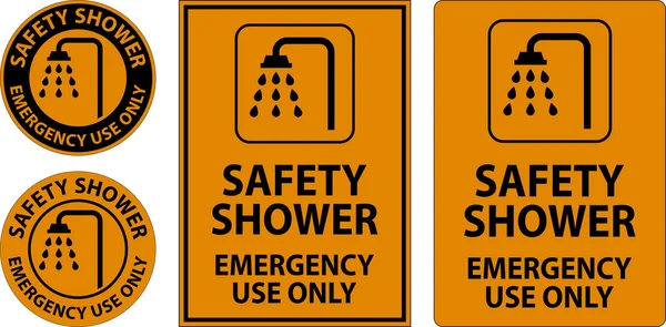 Biztonsági Zuhanyzótábla Biztonsági Zuhanyzó Csak Vészhelyzeti Használatra — Stock Vector