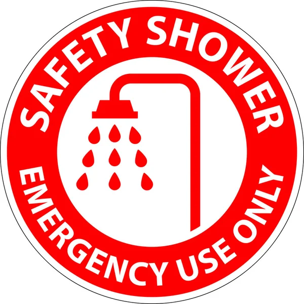 Biztonsági Zuhanyzótábla Biztonsági Zuhanyzó Csak Vészhelyzeti Használatra — Stock Vector