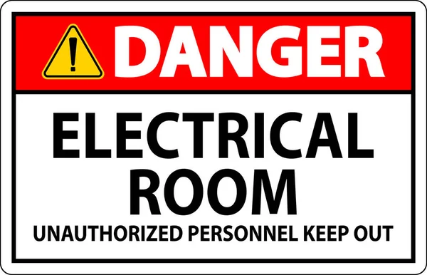 Опасный Знак Электрическая Комната Несанкционированный Персонал Держаться Подальше — стоковый вектор