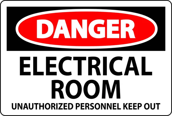 Segnaletica Pericolo Stanza Elettrica Personale Non Autorizzato Tenere Fuori — Vettoriale Stock