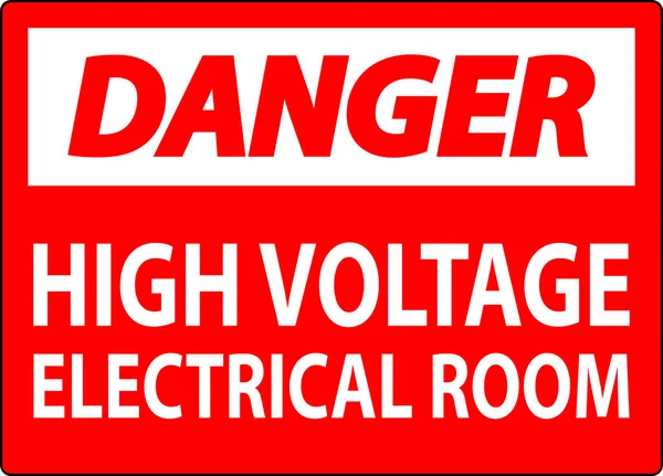 Sinal Perigo Alta Tensão Sala Elétrica —  Vetores de Stock