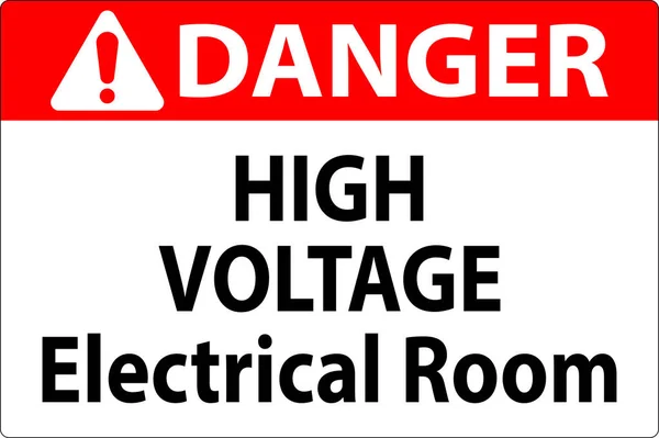 Gefahrzeichen Hochspannung Elektrischer Raum — Stockvektor