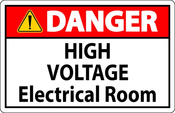 危険サイン 高電圧 電気室 — ストックベクタ