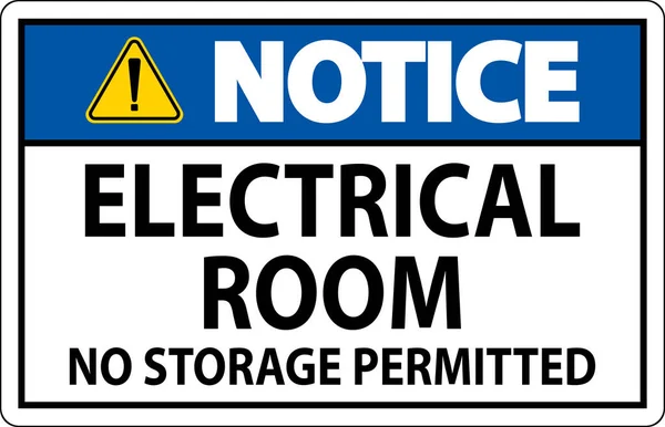 Panneau Affichage Salle Électrique Aucun Permis Stockage — Image vectorielle