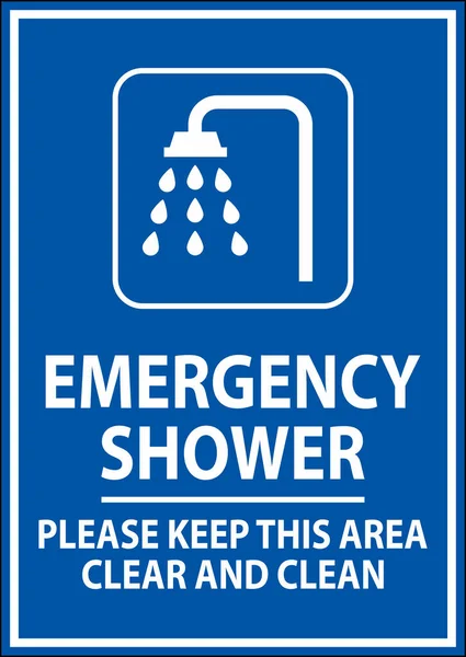 紧急淋浴标志请保持该区域清洁清洁 — 图库矢量图片