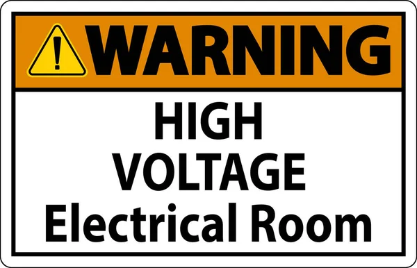 Warnschild Hochspannung Elektrischer Raum — Stockvektor