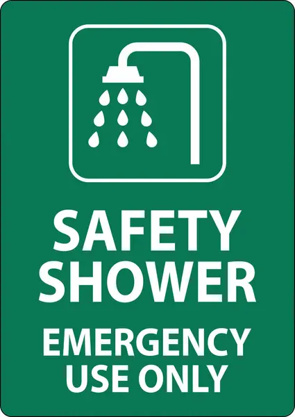 Safety Shower Sign Safety Shower Emergency Use Only — Stock Vector