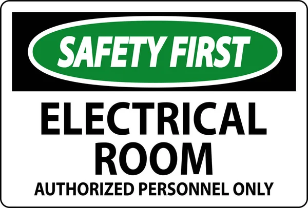 Sala Eléctrica Primera Señal Seguridad Solo Personal Autorizado — Vector de stock