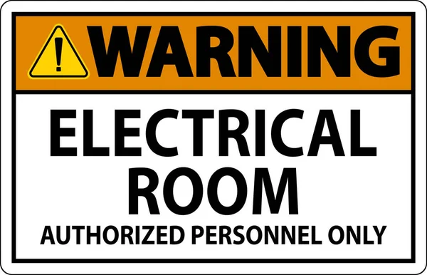 Señal Advertencia Sala Eléctrica Solo Personal Autorizado — Vector de stock