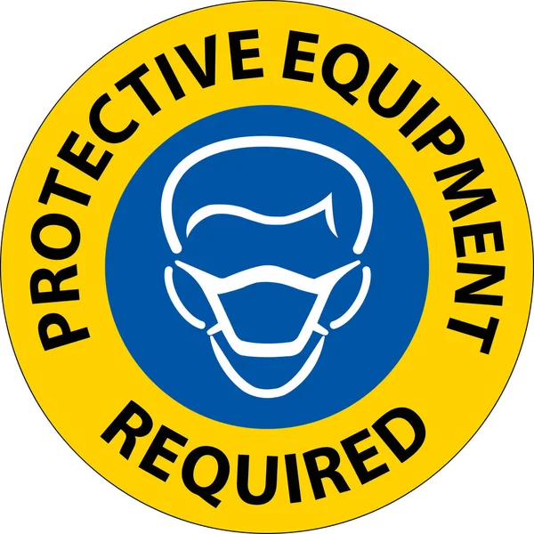 Floor Sign Protective Equipment Required — стоковый вектор