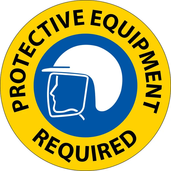 Floor Sign Protective Equipment Required — Wektor stockowy