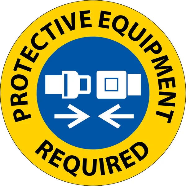 Floor Sign Protective Equipment Required — Image vectorielle