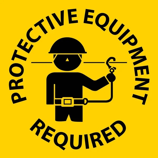 Floor Sign Protective Equipment Required — Stockový vektor