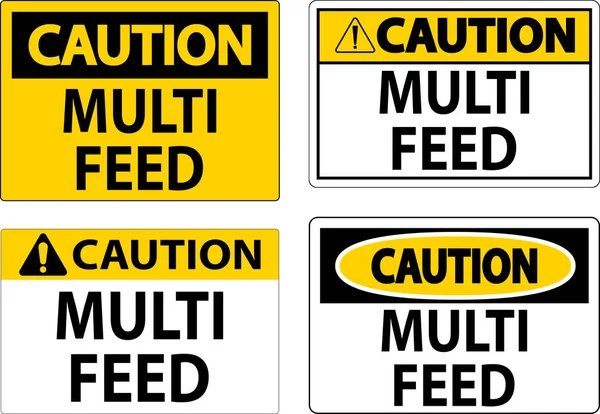 Señal Precaución Etiqueta Alimentación Múltiple — Vector de stock