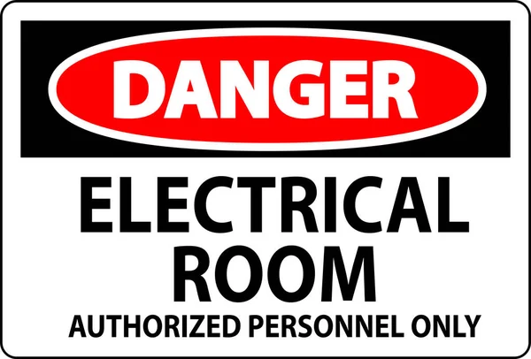 Peligro Señal Sala Eléctrica Personal Autorizado Solamente — Vector de stock