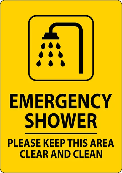 Nouzový Sprchový Znak Prosím Udržujte Tuto Oblast Čistou Čistou — Stockový vektor