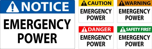 Danger Sign Emergency Power — Stock Vector