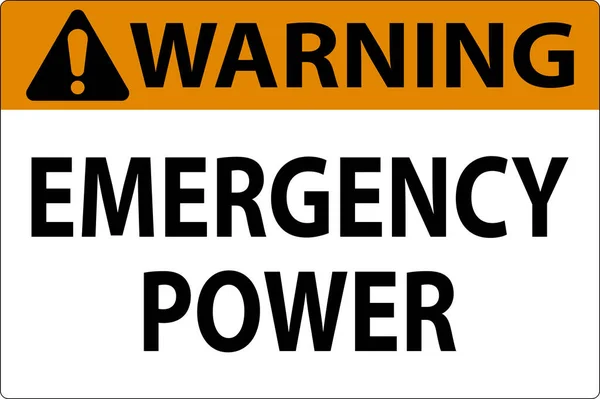 Warning Sign Emergency Power — Stock Vector