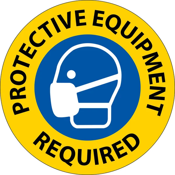 Floor Sign Protective Equipment Required — 스톡 벡터