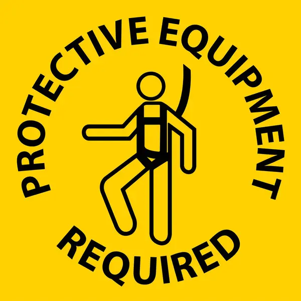 Floor Sign Protective Equipment Required — Archivo Imágenes Vectoriales