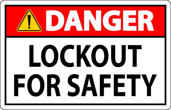 Sinal Perigo Lockout Para Segurança — Vetor de Stock