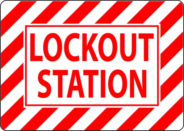 Lockout Station Sign Estação Lockout — Vetor de Stock