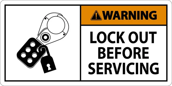 Warning Sign Lock Out Servicing — Stock Vector