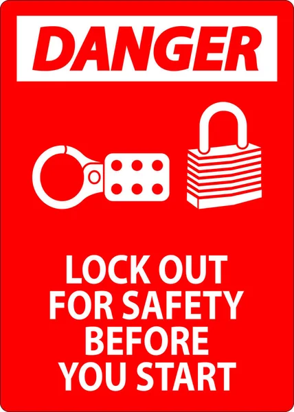 危険な印 開始する前に安全のためにロックアウト — ストックベクタ