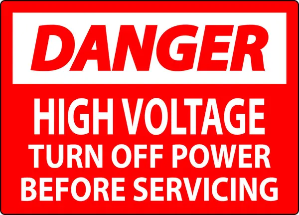 维修前危险信号高压关闭电源 — 图库矢量图片