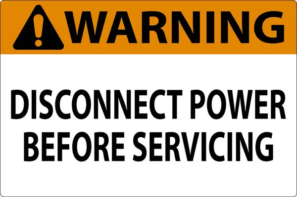 Warning Sign Disconnect Power Servicing — Stock Vector